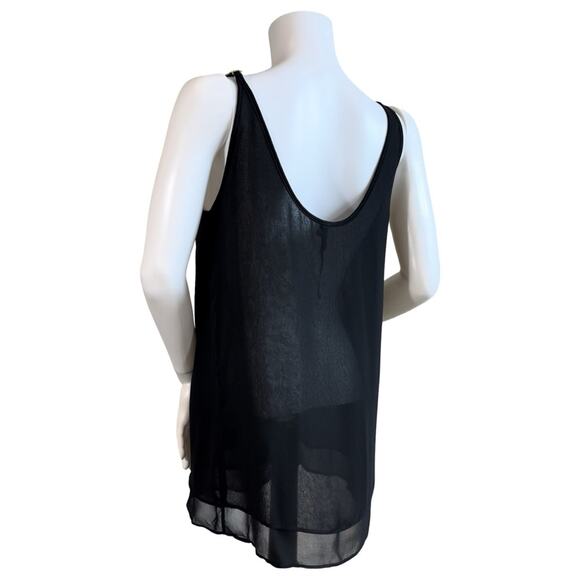 COP. COPINE Black Double Sheer Layer Poissy Top in Black SZ L (38) $298 - Picture 5 of 11